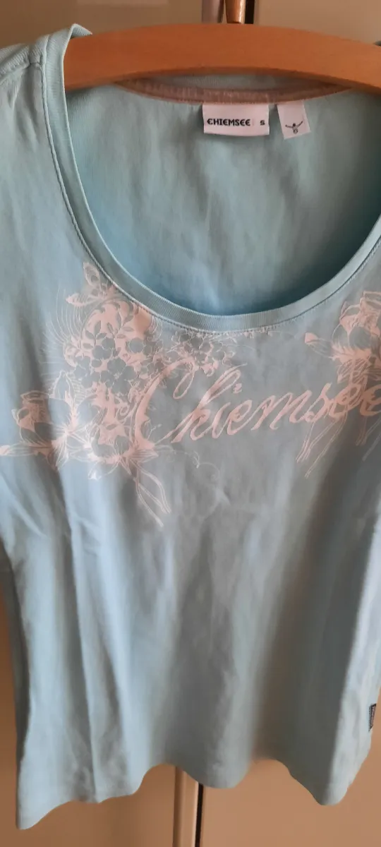 Chiemsee Damen T-Shirt Gr. S Türkis Floraler Print Kurzarm 3
