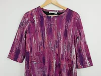Bicalla Damen Pullover Lila Abstrakt Gr. 38 M 3/4-Arm Casual 2