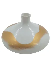 Arzberg Vase Goldmedaille Porzellan Weiß Gold Modern 13cm 1