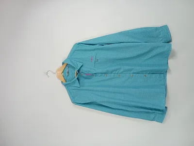 CMP Damen Hemdbluse Langarm Kariert Türkis Gr. 48 Outdoor