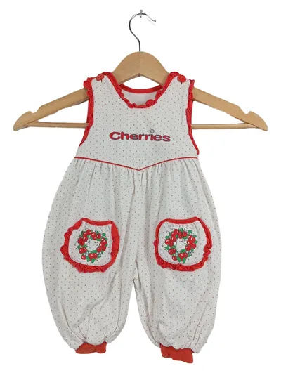 KANZ Baby Strampler Mädchen Gr. 68 Kirschen Cherries Weiß Rot