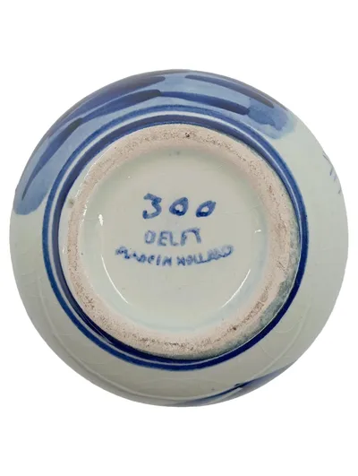 Delft Vase Blau Weiß Windmühlen Motiv Holland Porzellan 8cm Handgemalt