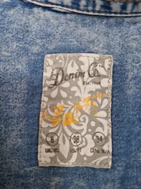 Denim Co. Damen Jeanshemd Hemdbluse Gr. 34 XS Hellblau Acid Wash Langarm 3