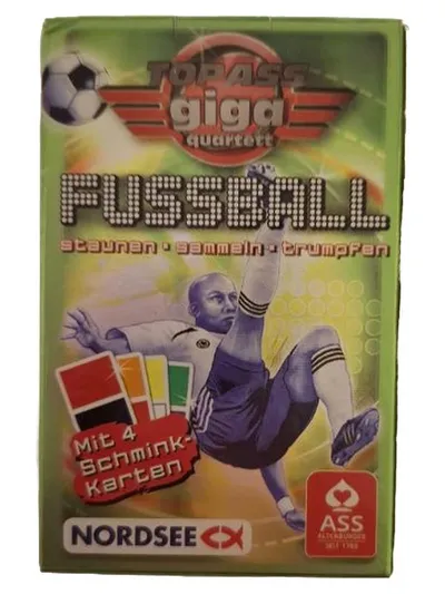 TOP ASS giga quartett Fussball Kartenspiel ASS Altenburger mit Schmink-Karten