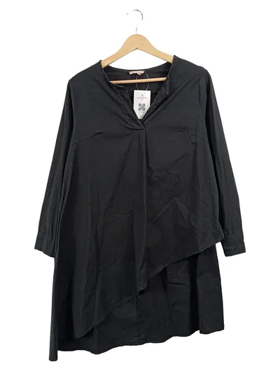 Sarah Damen Bluse Schwarz Gr. 40 Asymmetrisch Langarm Casual