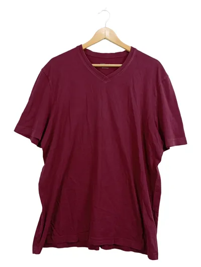 Walbusch Herren T-Shirt Gr. 54 XXL Rot V-Ausschnitt Kurzarm 100% Baumwolle