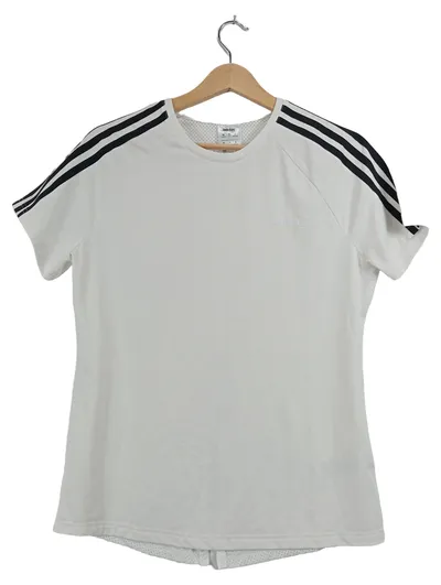 Adidas Damen Sport Funktionsshirt 3-Streifen Weiß Gr. M