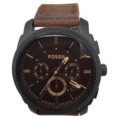 Fossil Herren Armbanduhr Chronograph Lederarmband Schwarz Casual