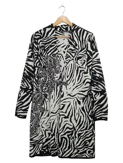 Betty Barclay Damen Strickjacke Zebra Paisley Muster Schwarz Gr. 42
