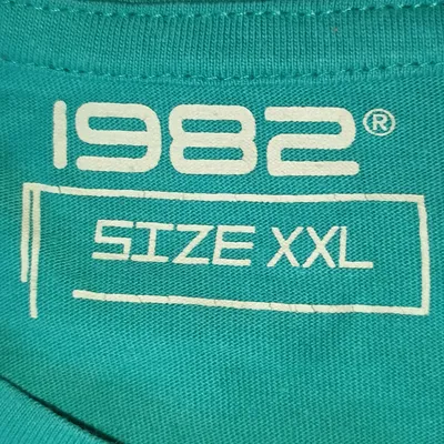 1982 Herren T-Shirt Basic Türkis Gr. 54, XXL Kurzarm Baumwolle