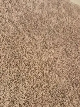 Shaggy Hochflor Teppich Beige 66x56 cm Modern Polyester Uni