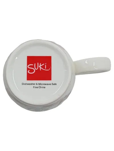 Sukin Tasse Hirsch Blumenmotiv Porzellan Weiß Romantisch 300ml