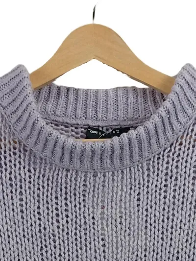 ASOS Design Damen Strickpullover Ballonärmel Lila Oversized Gr. S