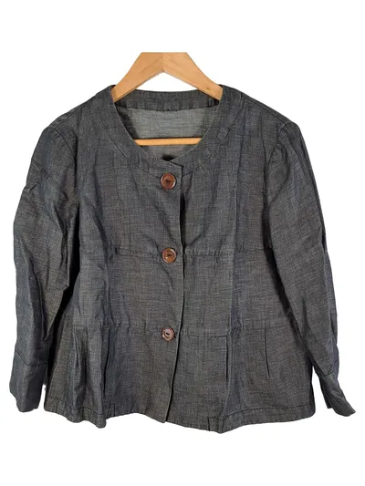 Weekend Max Mara Damen Leichte Jacke Leinen Grau Gr. 38 M