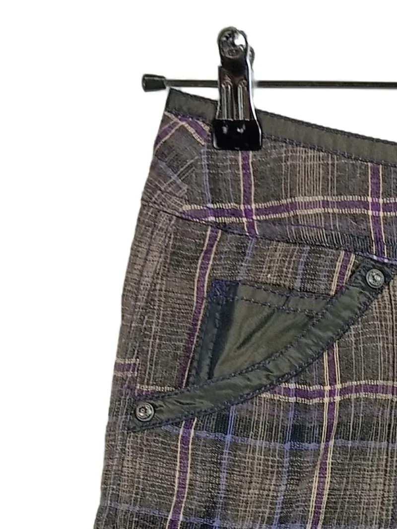 Apanage Damen Faltenrock Midirock Kariert Grau Gr. 36 Wolle 3