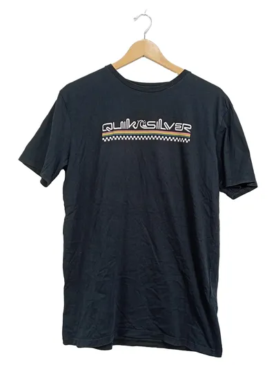 Quiksilver Herren T-Shirt Schwarz Gr. M Streetwear Logo Print