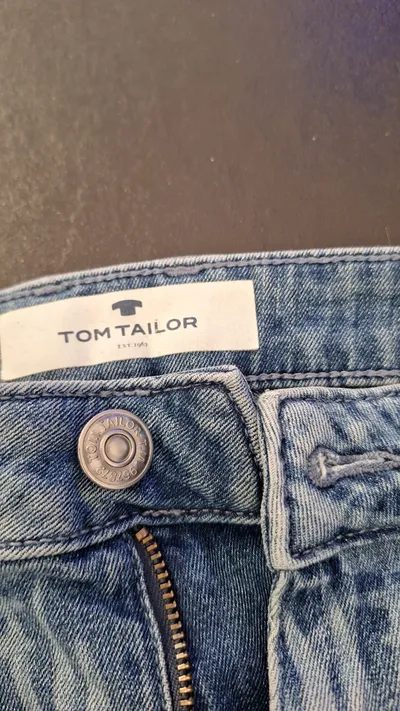 Tom Tailor Josh Jeans Shorts Herren Gr. 52/XL Palmenmuster Blau