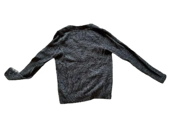 Abercrombie & Fitch Strickjacke Damen Gr. M Grau Wolle Cardigan 3