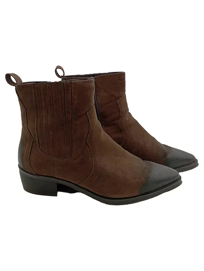 Marco Tozzi Stiefeletten Damen Gr. 39 Braun Western Chelsea Boots