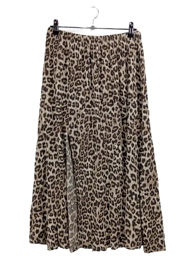 ever.me Damen Lederrock Maxirock Gr. 40 Braun Tierdruck Viskose