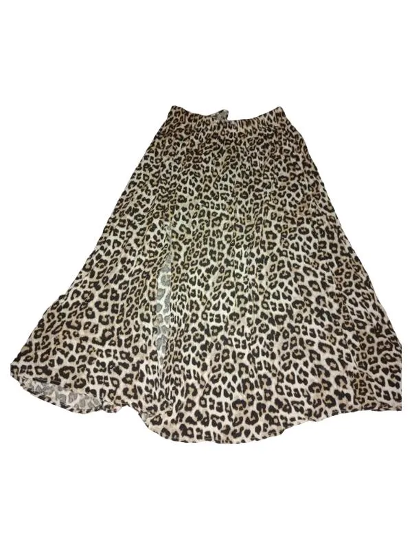 ever.me Damen Lederrock Maxirock Gr. 40 Braun Tierdruck Viskose 3