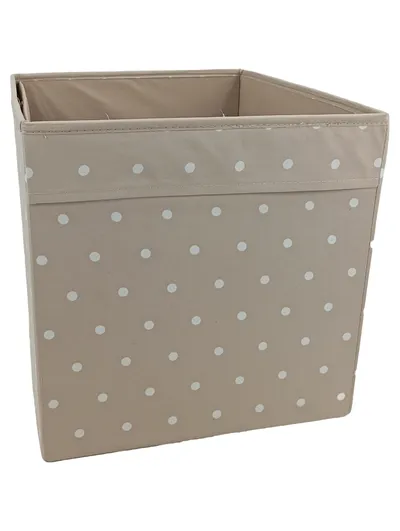 IKEA Aufbewahrungskorb Beige mit Punkten 38x32 cm Polyester