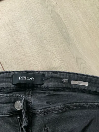 Replay Anbass Herren Jeans W30 Grau Slim Fit Denim