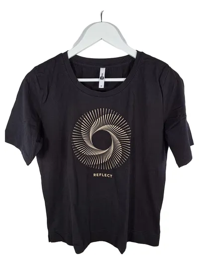 everme Damen T-Shirt Reflect Grafik Print Schwarz Gr. M