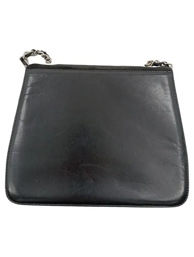 Baldan Damen Umhängetasche Schwarz Wildleder Kettengriff Made in Italy