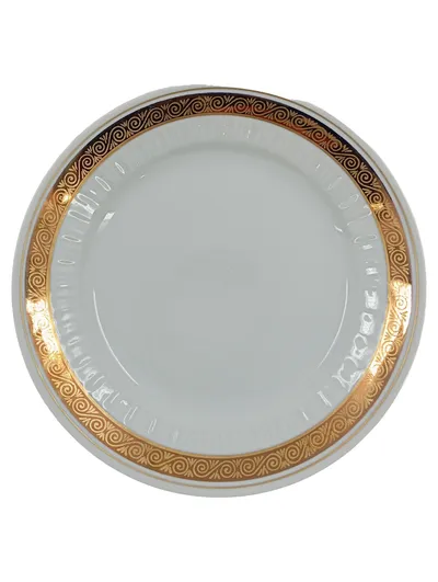 Kahla Kuchenteller Weiß Goldrand Ornament Keramik 19 cm Klassisch