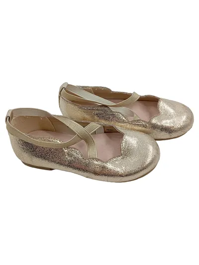Next Mädchen Ballerinas Gold Metallic Gr. 26 Festlich Elegant