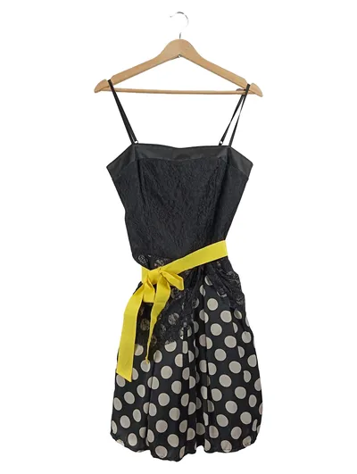 Rinascimento Damen Spitzenkleid Gr. 38 M Schwarz Punkte Schleife
