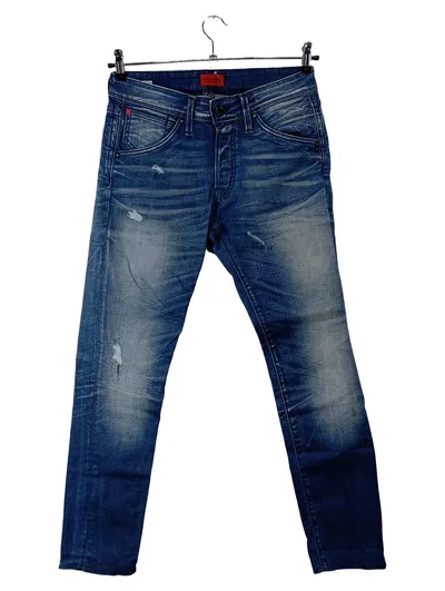 Jack & Jones Herren Destroyed Jeans W32 L30 Blau Used Look Denim