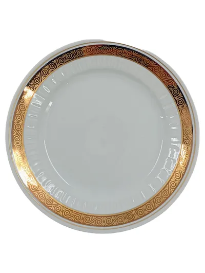 Kahla Kuchenteller 19 cm Keramik Weiß Goldrand Klassisch Festlich