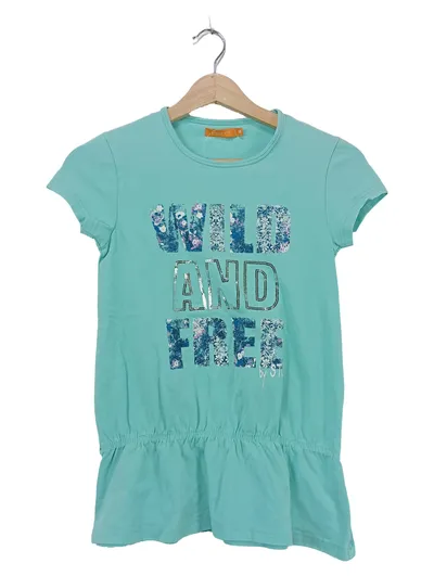 STACCATO Mädchen T-Shirt Türkis Gr. 152 Wild and Free Pailletten