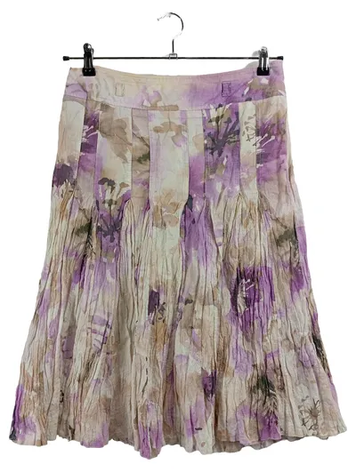 Apanage Damen Faltenrock Midirock Lila Blumenmuster Gr. 36 S Romantisch