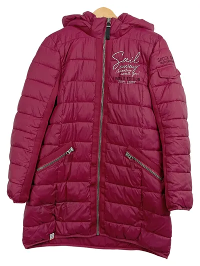 SOCCX Steppmantel Damen Gr. 42 XL Pink Kapuze Winterjacke