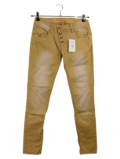 Buena Vista Damen Jeans Slim Fit Hose Beige Gr. S/W28 Casual