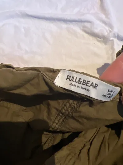Pull&Bear Outdoorhose Herren Oliv Gr. 52, L Baumwolle