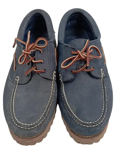 Timberland Herren Bootsschuhe Schnürschuhe Leder Blau Gr. 45 Maritim