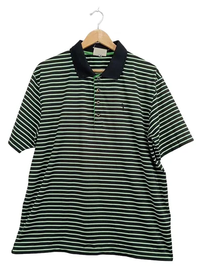 MASTERS Golf Poloshirt Herren Gr. 56 Schwarz Grün Gestreift Sportlich