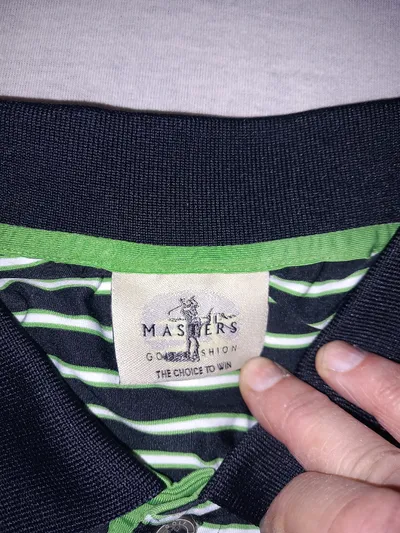 MASTERS Golf Poloshirt Herren Gr. 56 Schwarz Grün Gestreift Sportlich