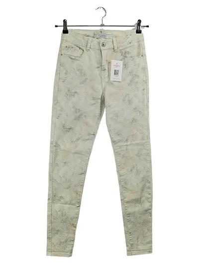 FIONINA Jeans Skinny Fit Beige Damen Gr. 42 W33 Abstrakt Casual