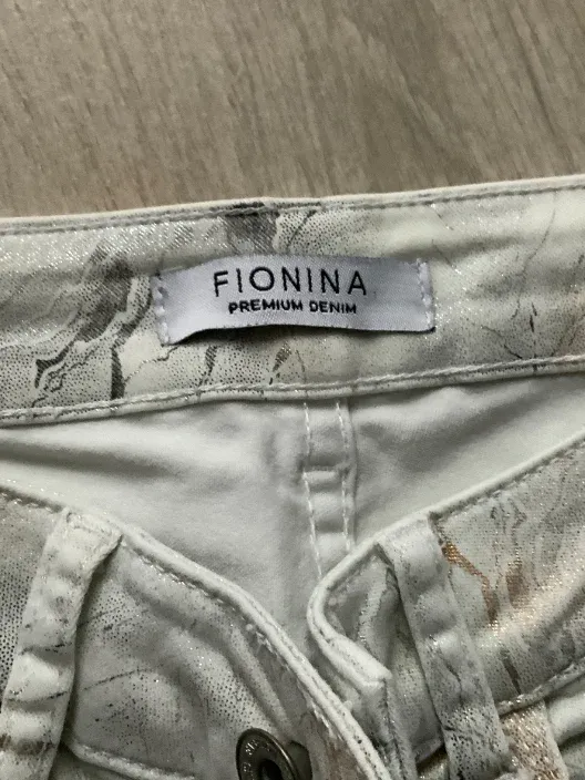 FIONINA Jeans Skinny Fit Beige Damen Gr. 42 W33 Abstrakt Casual 6