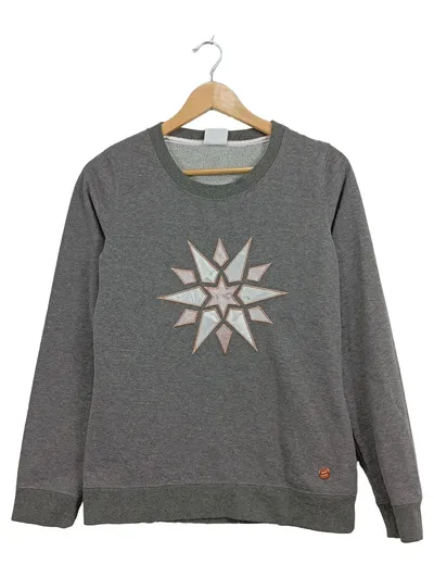 FC Bayern München Damen Pullover Grau Gr. 36, S Stern-Applikation Sportlich