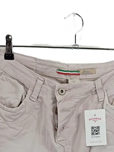 Please Jeans Damen Destroyed Hose Beige Größe 42 XL W33 Casual