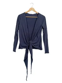 ARMEDANGELS Damen Wickelshirt Langarm Blau Gr. M Lyocell Wrap Top 1