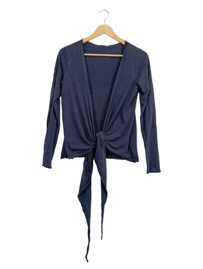 ARMEDANGELS Damen Wickelshirt Langarm Blau Gr. M Lyocell Wrap Top