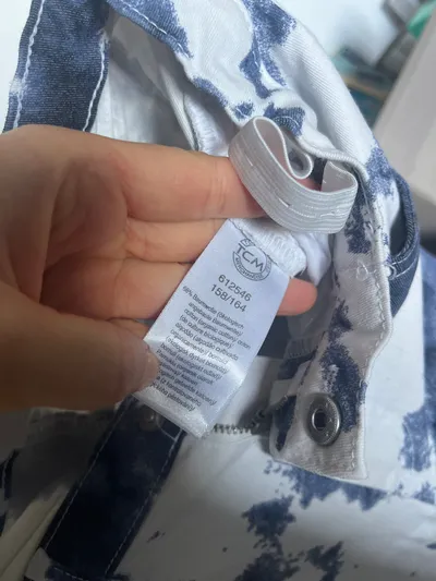 TCM Tchibo Kinder Jeans Tie-Dye Muster Blau Weiß Gr. 158/164