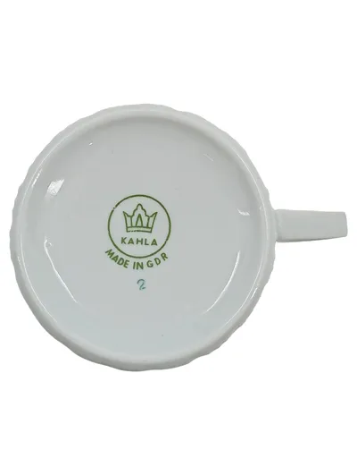 Kahla Tasse Kaffeetasse Weiß Goldrand Klassisch Vintage GDR
